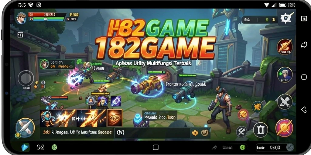 Tampilan antarmuka utama aplikasi Utility 182GAME yang menarik.