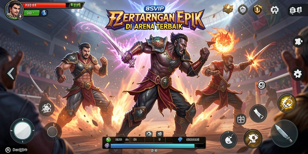Tampilan gameplay 8SVIP dengan pertarungan yang intens dan karakter memukau.