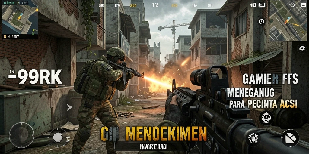 Gameplay mendebarkan dalam pertempuran FPS di 99RK.