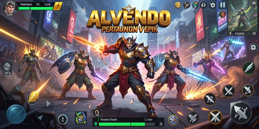 Tampilan seru dari pertarungan di ALVENDO dengan grafis yang memukau.