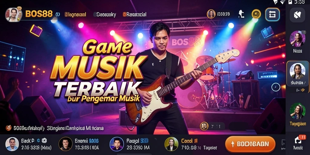 Tampilan gameplay interaktif dalam dunia musik yang menyenangkan.