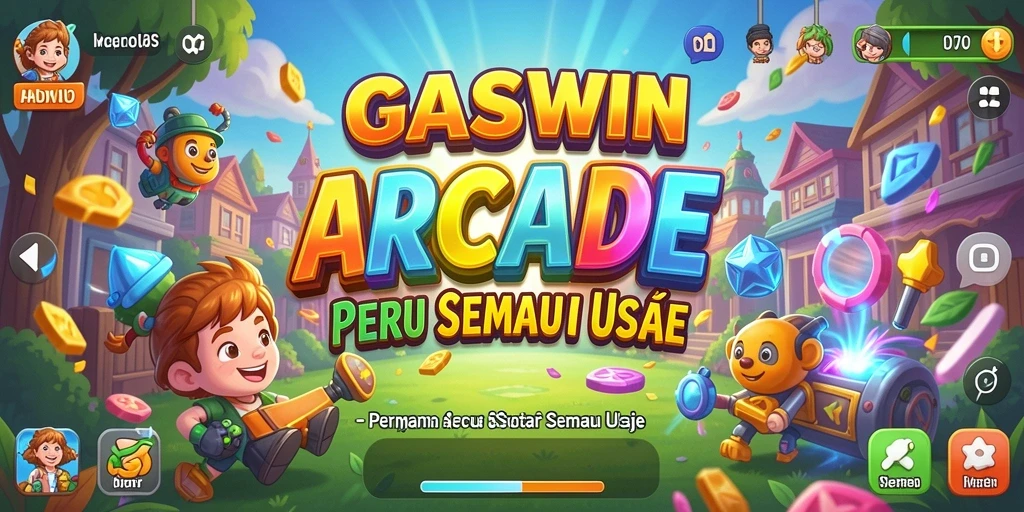 Tampilan gameplay GASWIN dengan aksi seru dan grafis cerah.