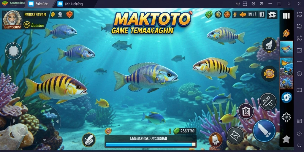 Tampilan gameplay seru saat menembak ikan di MAKTOTO.