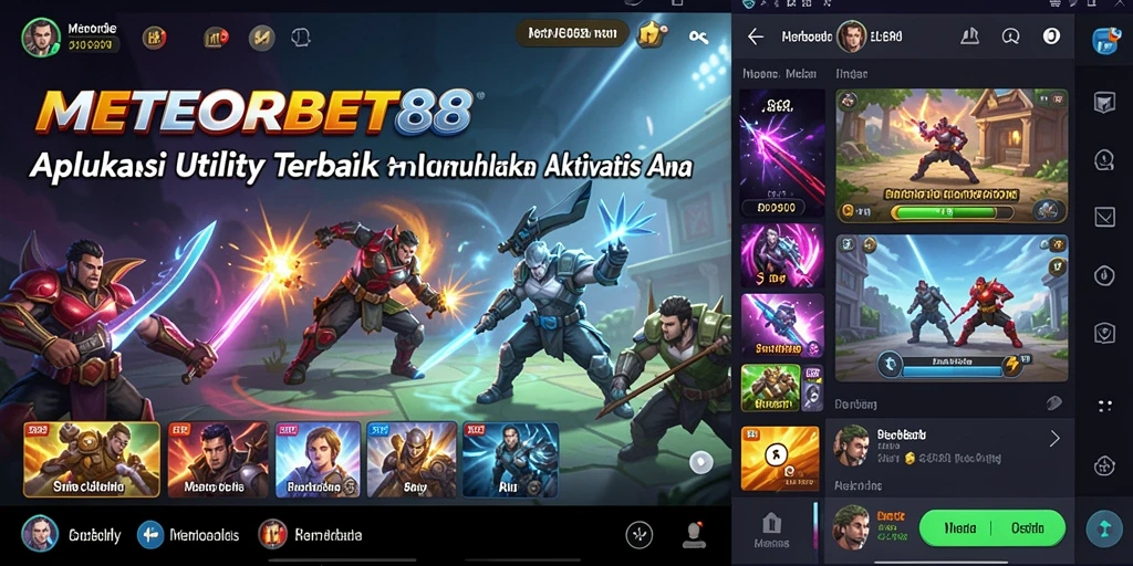 Tampilan utama aplikasi METEORBET88 menunjukkan antarmuka yang ramah pengguna dan fitur-fitur menarik.