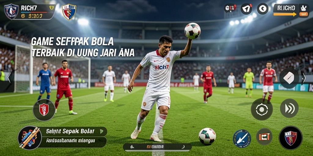 Tangkapan layar gameplay RICH7 menunjukkan aksi pertandingan yang mendebarkan.