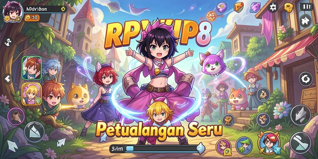 Tampilan gameplay seru dalam dunia anime RPVIP8.