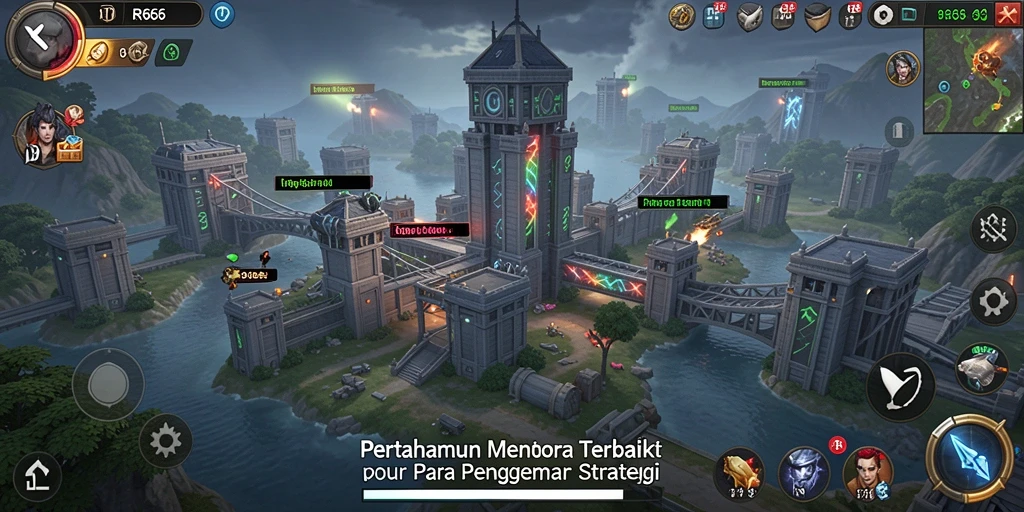Tangkapan layar utama menunjukkan aksi seru dalam gameplay Tower Defense.