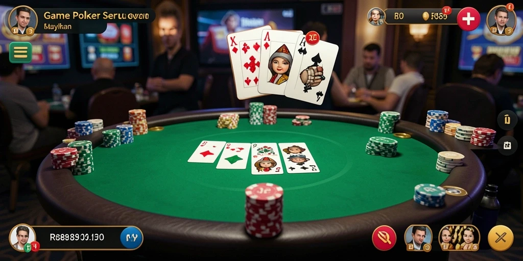 Screenshot utama RR89 menunjukkan gameplay Poker yang intens dan mengasyikkan.