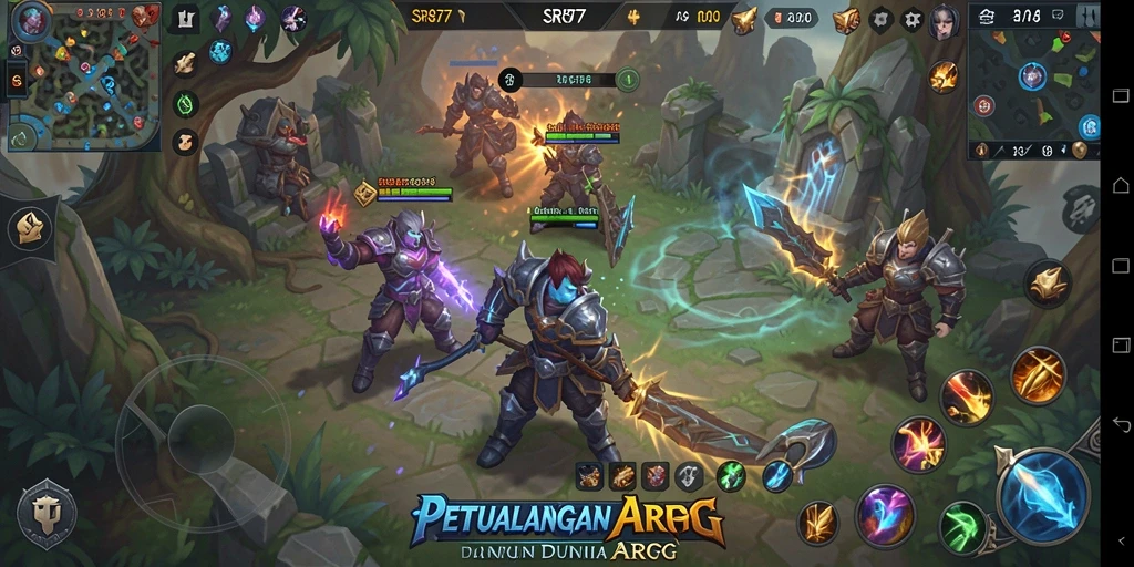 Tampilan gameplay ARPG SR877 dengan pertarungan seru dan grafis menawan.