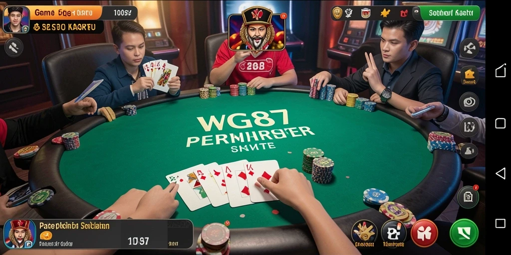 Screenshot gameplay WG87 yang menunjukkan aksi seru permainan Poker.