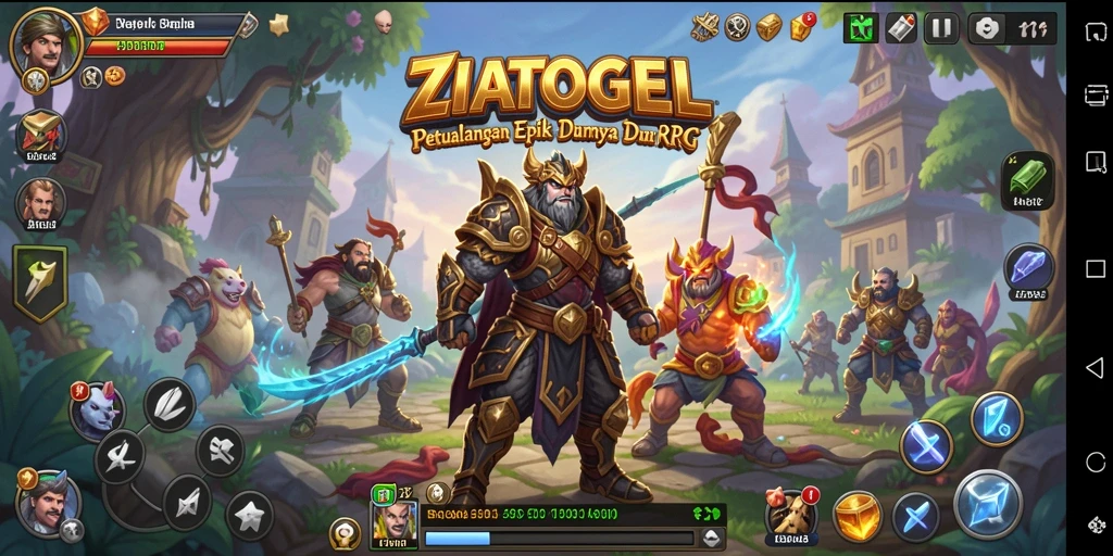 Gameplay RPG seru di dalam ZIATOGEL dengan karakter yang menantang.